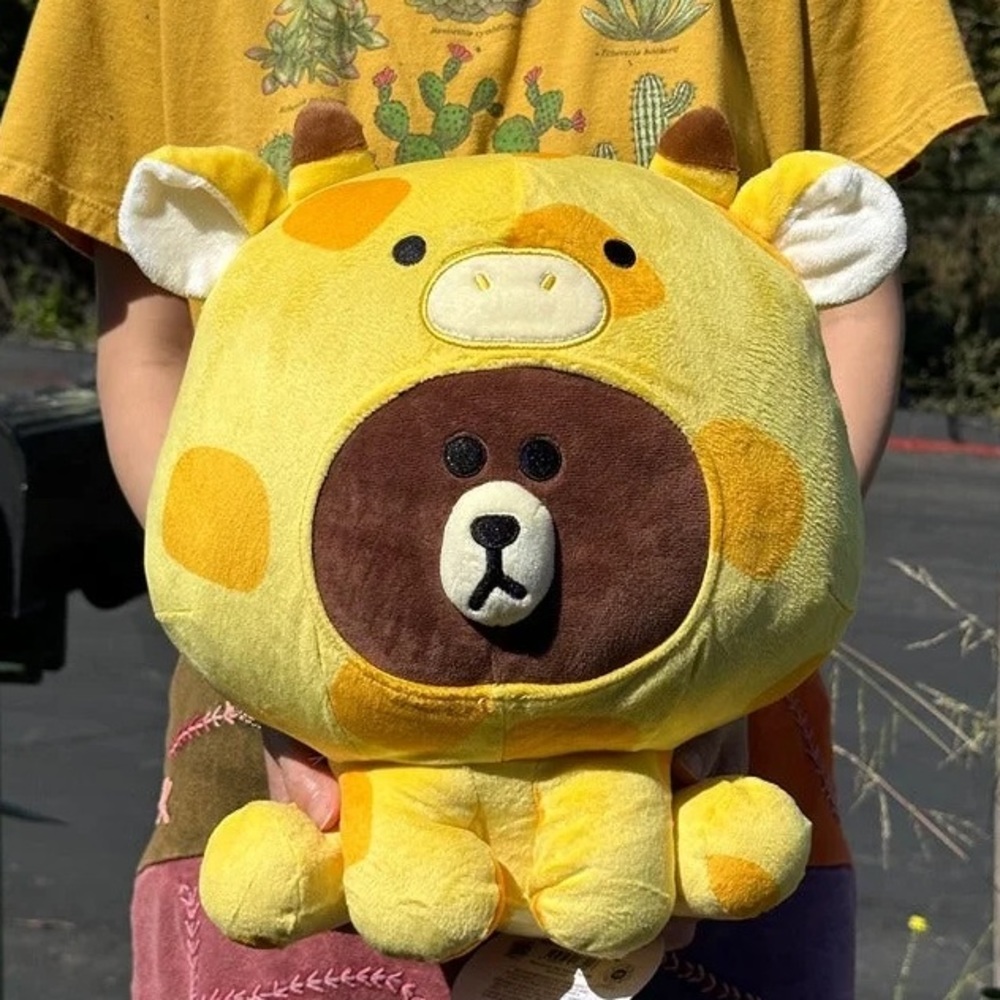 Licensed line friends Brown bear plush in giraffe suit 12”